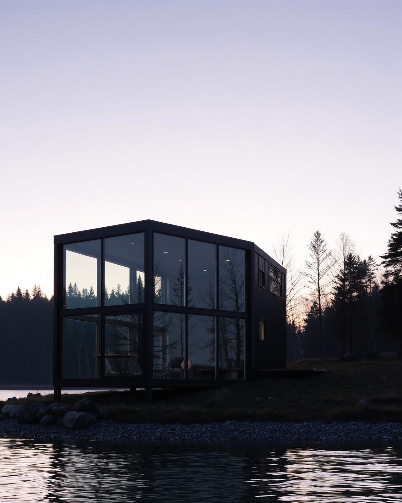 Modelo Glass Pavilion — casa de campo contemporânea